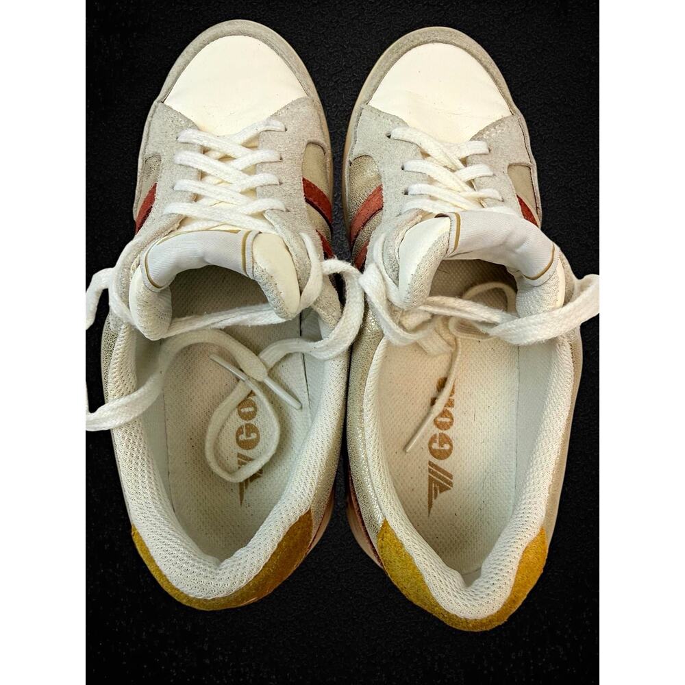 Gola Superslam Blaze CLB334 Women’s Sneakers US 6.5 EU 37.5 White Gold Suede - Picture 4 of 9